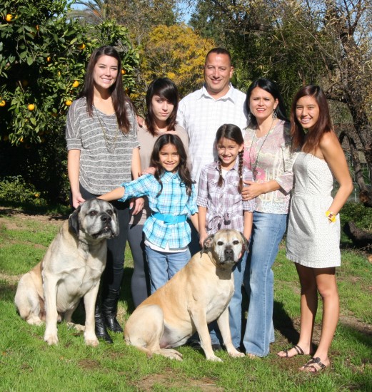 A big family with their two dogs in 2010